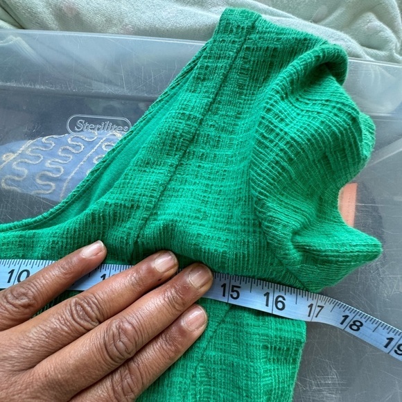 Anthropologie Maeve Fit-and-Flare Knit Dress Green XSP New Timeless Chic Classic - Picture 9 of 13